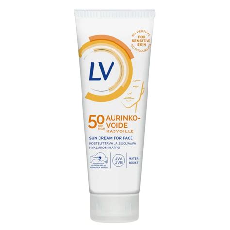 LV SPF50 50 ml kasvoille aurinkovoide .